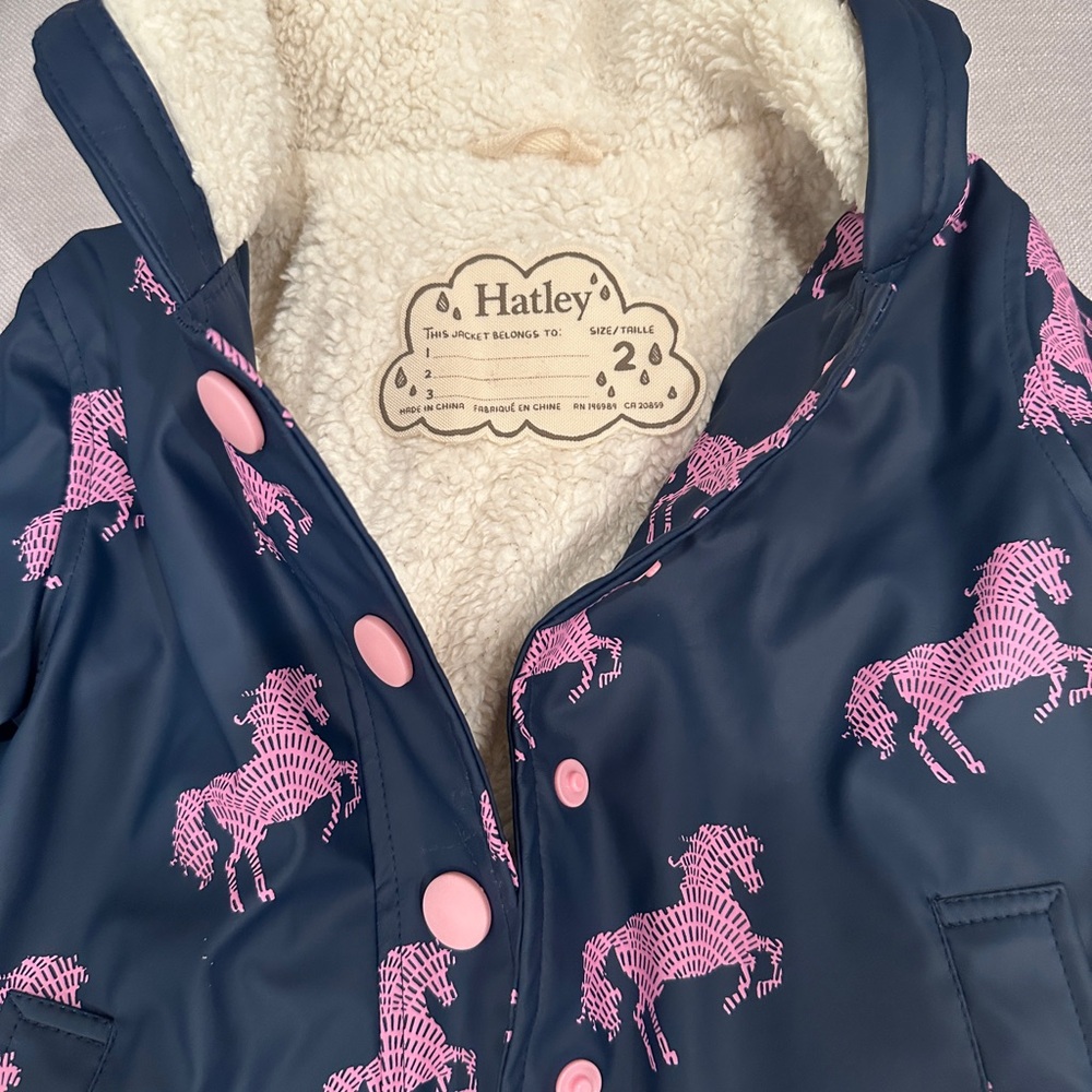 Hatley Kids' Navy and Pink Raincoat